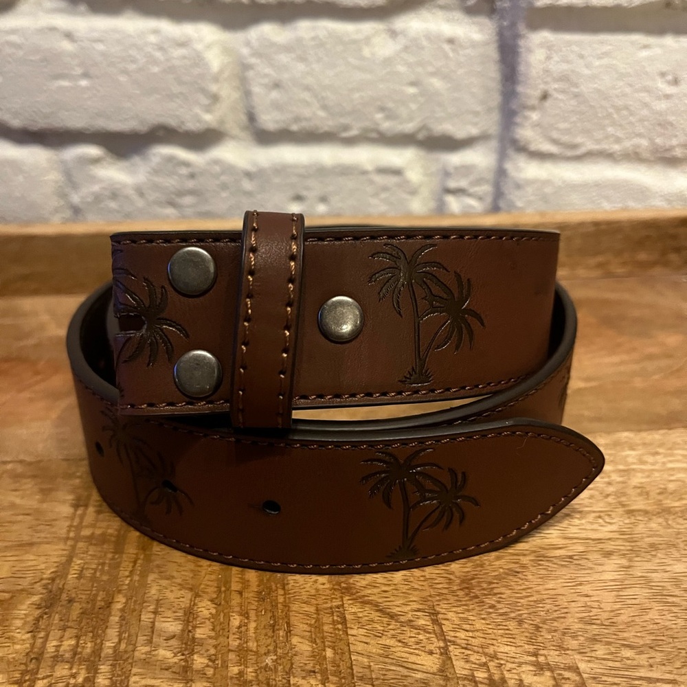 BC Belts Leather Belt Strap, Palm Trees, Small